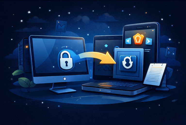 Local secure vault on computer and mobile device storing encrypted photos, videos, audio, and documents