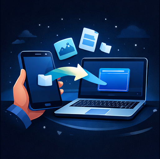 Seamless file transfer between phone and computer wirelessly using Mobilink, no cables or cloud required