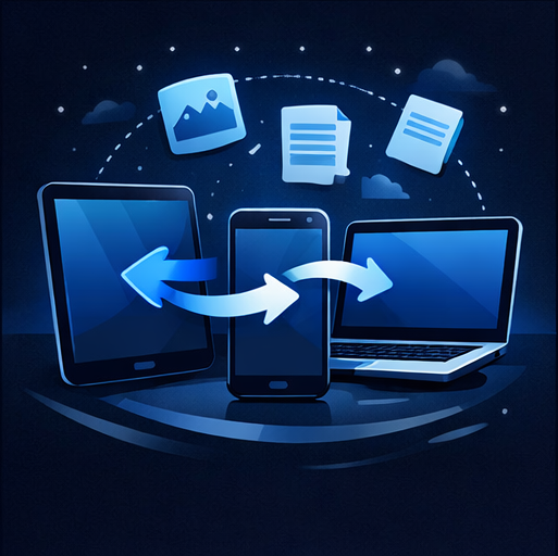 Access and sync files across multiple devices including phone, tablet, and computer using Mobilink